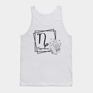 Capricorn Zodiac Sign Floral Crystal Design Tank Top